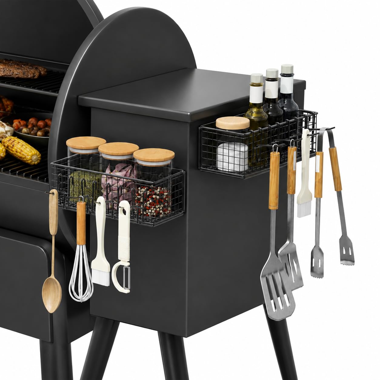2 Pack Magnetic Storage Bin for Traeger, Outdoor Grill Accessories