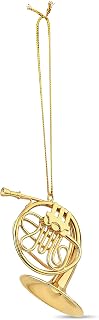 Broadway Gifts 2.8" Gold Brass French Horn Ornament Decoration