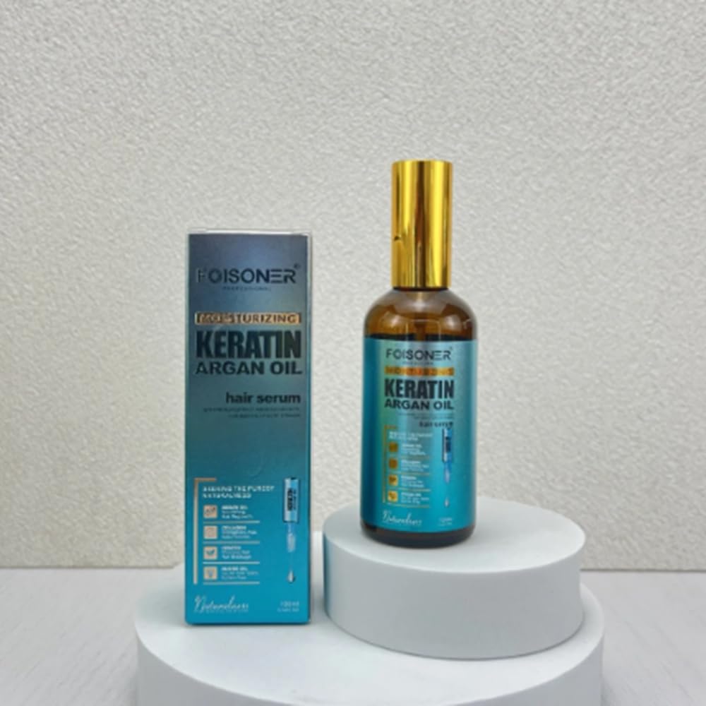 Pack Keratina Profesional FOISONER con Aceite de Argán – Champú, Acondicionador, Mascarilla y Sérum – Tratamiento Hidratante, Reparador y Antifrizz – Cabello Suave, Liso y Brillante