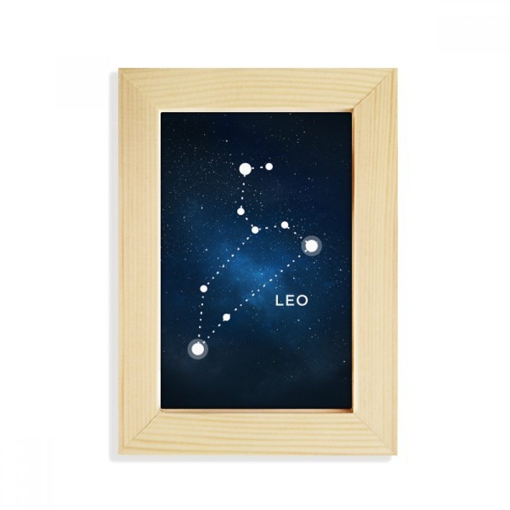 Marco de fotos de madera de Leo de 5x7 pulgadas, el regalo ideal del zodiaco