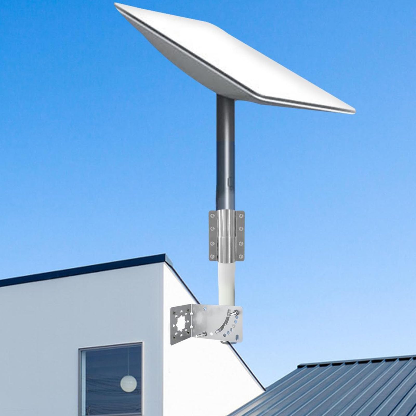 Support Satellite, Kit de Montage Internet par Satellite pour Antenne Rectangulaire Starlink V2, Support D'attelle Universel Réglable à 90° Starlink à Angle Droit, Résistant aux