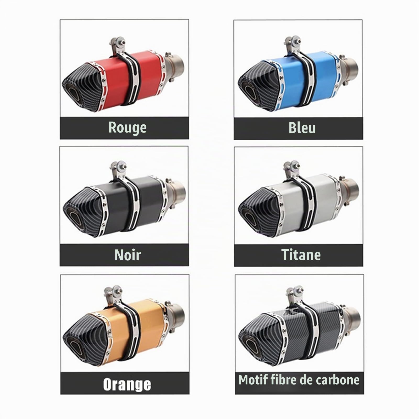 Silencieux D'échappement pour MP3 500 pour Piaggio Beverly 300 pour BYQ 100T pour Medley Liberty 150 125 35-51mm Moto Scooter ATV Silencieux D'échappement Tuyau Évasion Moto(Noir)