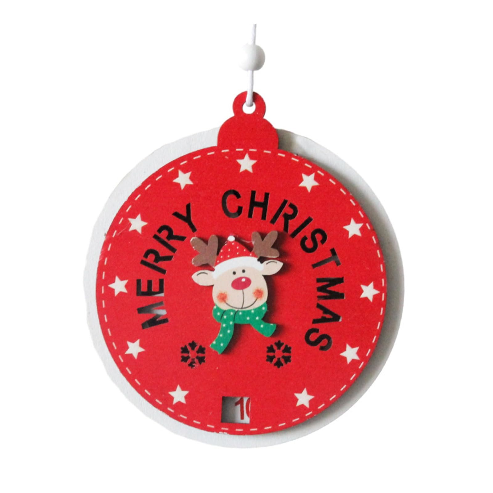 Buxuaaaa Holiday Pendants Christmas Countdown Calendar Decor Santa and Reindeer Advent Calendar Christmas Tree Pendants Smooth Exterior