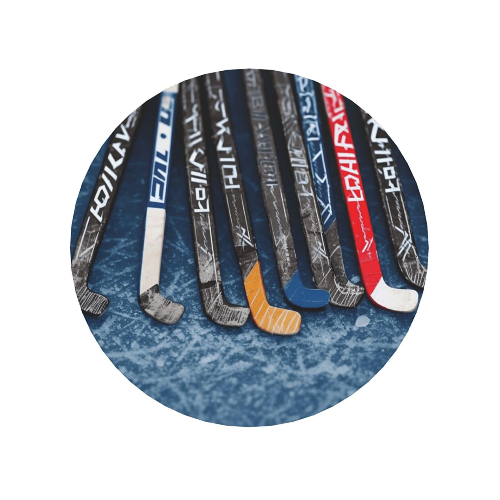 Ice Hockey Sticks Fridge Magnets, Strong Small Refrigerator Magnets Decorative Magnets for Kitchen Fridge Office Locker - Round Shape Funny Magnetic Stickers Birthday Gifts
