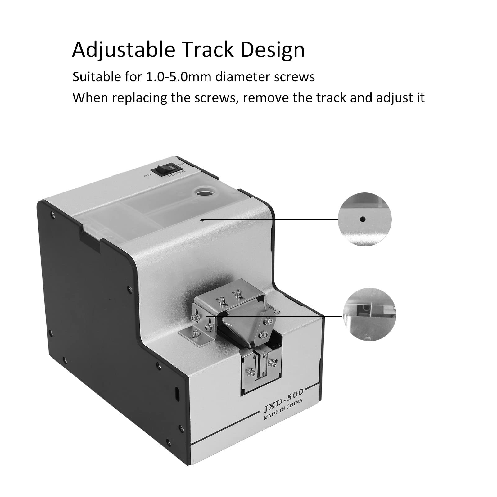 Proveedor de Tornillos Automáticos, Dispensador de Tornillos Ajustables de Aleación de Aluminio de Baja Vibración 100‑240 V para Tornillos de Máquina Y Autorroscantes(Enchufe de la UE)