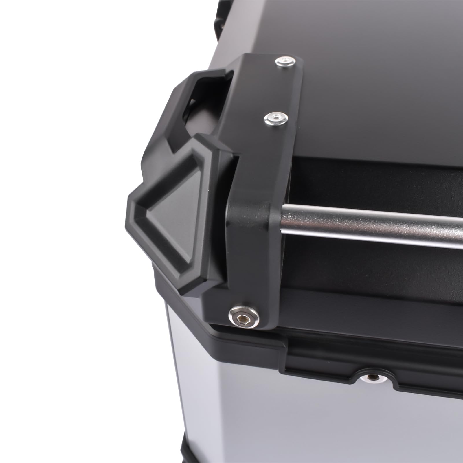 55L Coffre à bagages universel pour moto, argenté, coffre arrière en aluminium, étanche