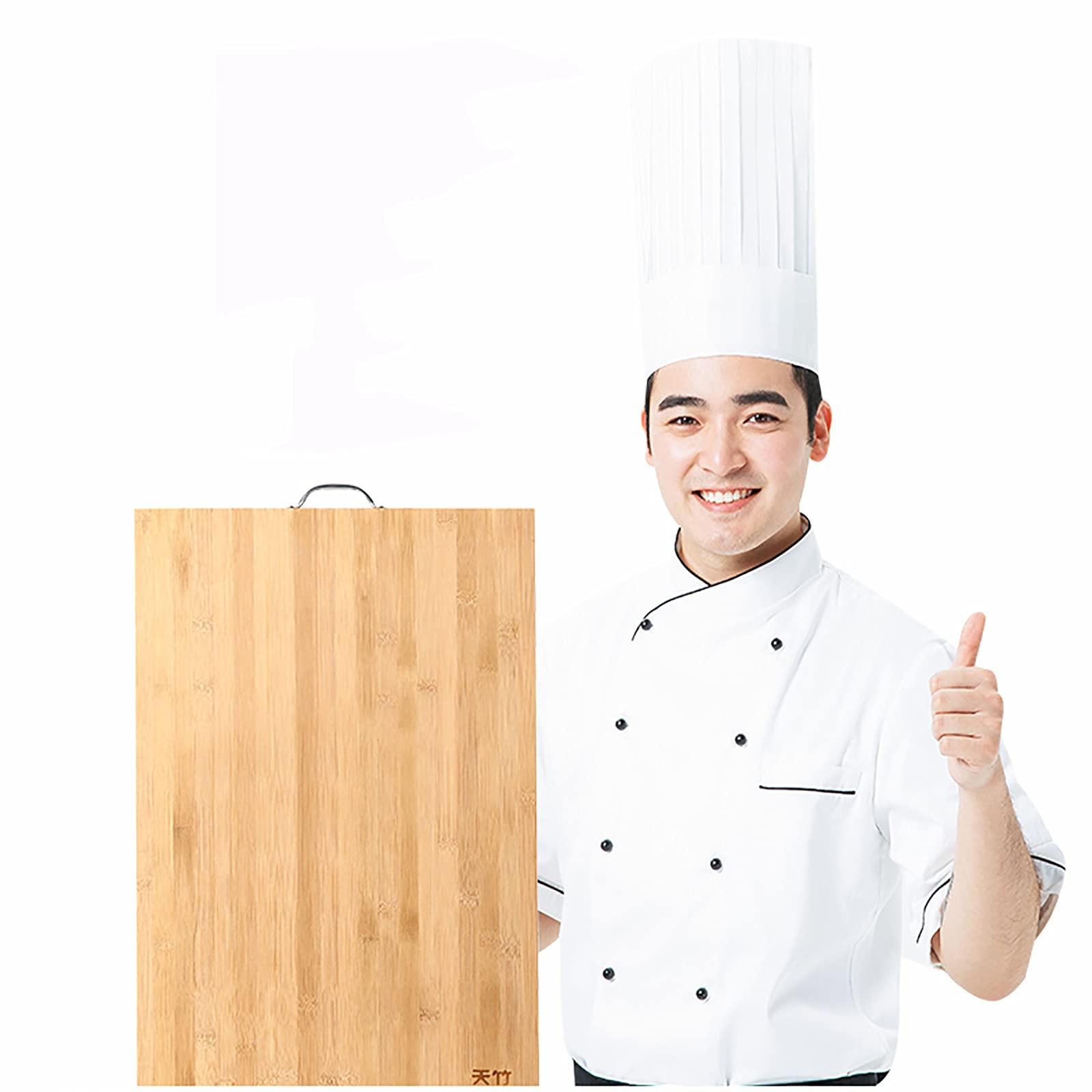 DMCE Reversible Natural Bambú Tabla De Corte,Sostenible Tajadera,para Carne Queso Verduras-A 46x34x1.8cm