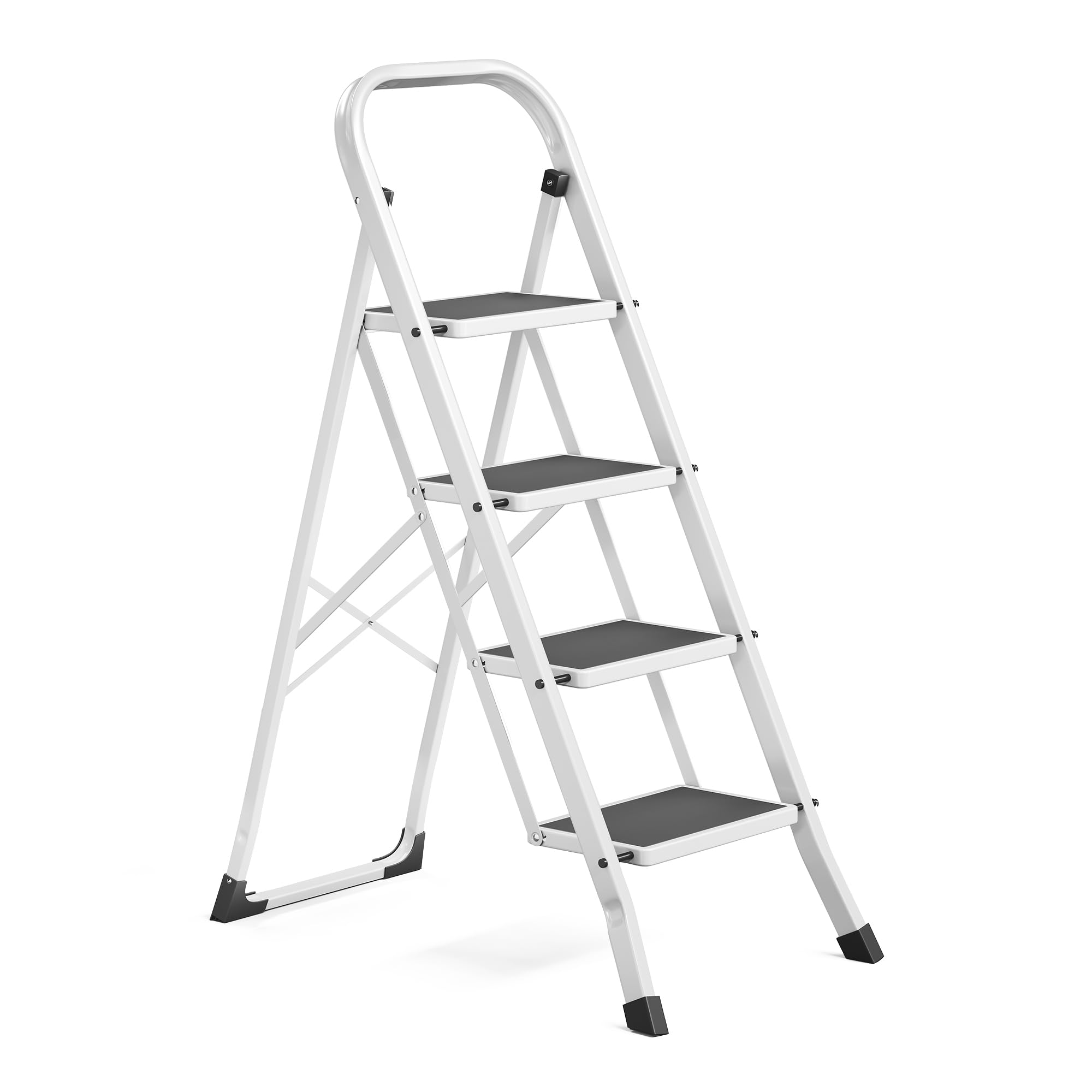 SONGMICS 4-Step Ladder, Folding Step Ladder, Safety, Holds up to 150KG