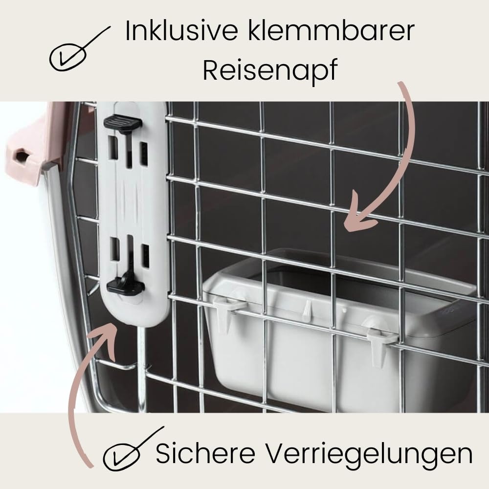 2er Set Transportbox IATA Flugbox Flugzeug Hundebox Hunde Transportbox Katze Groß für 2 Tiertransportbox Katzentransportbox Gr. M