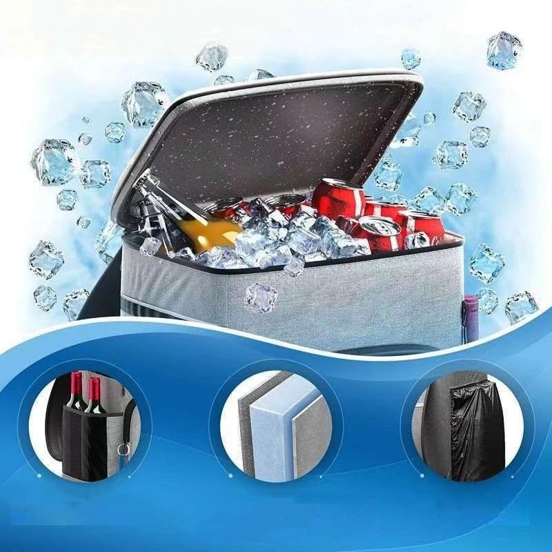 BRAVECOW Zaino refrigerante, isolato, a prova di perdite, portatile, per esterni, per 24 ore, picnic, contiene 54 lattine/4 bottiglie di vino, grande capacità, escursionismo, campeggio