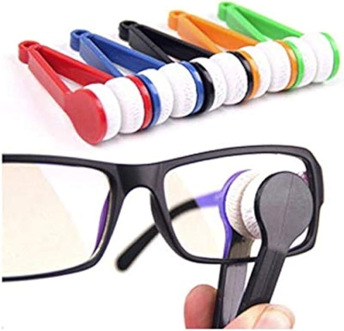 Mini gafas de sol de microfibra, limpiador de gafas, cepillo suave, herramienta de limpieza, limpiador de gafas de microfibra, Clip de limpieza, 5 uds.
