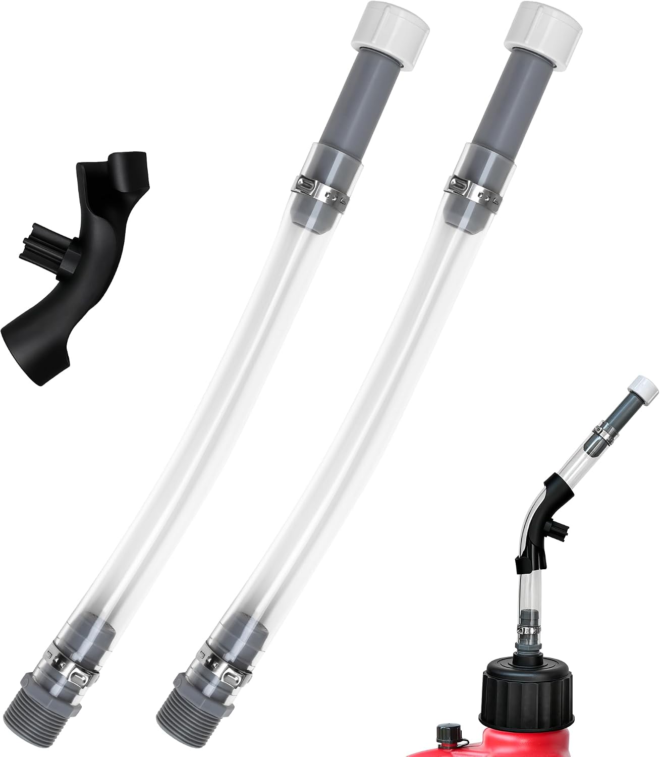 VP Gas Can Hose, 2 PCS Racing Fuel Jug Hose with 1 PCS X Shaped Bender, Fuel Filler Hoses Suitable for Jegs's Racing Fuel Jug 3/5/5.5 Gallon Gas Cans Motorsport Container