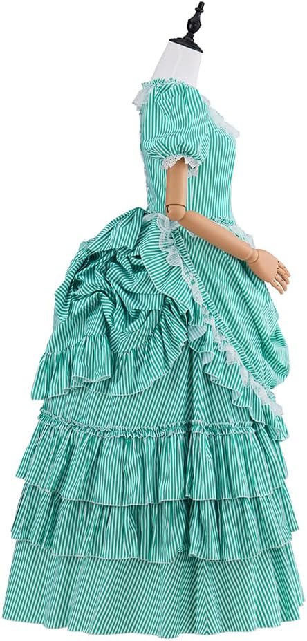 Victorian Striped Bustle Dress Vintage Garden Tea Party Ball Gown Civil War Renaissance Theater Costume for Women - Image 4