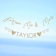 Ginger Ray Gold Customisable Surname Mrs Engagement Bunting Decoration