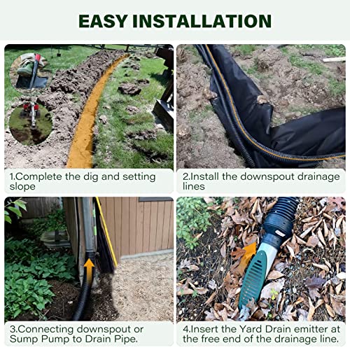 4 in. Green Angled Drainage Grate Yard Drain, Yard Drain Emitter for Sump Pump Discharge & Downspout Extensions, Protect Home Foundation & Reduce Stagnant Water, Compatible with 4-Inch Connections by Debialo - Image 4