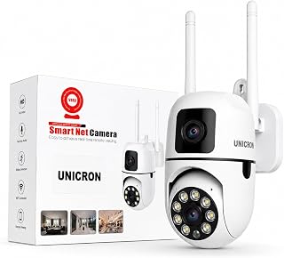UNICRON CCTV Camera for Home Outdoor & Indoor, 4+4MP FHD Dual Antenna Bulb Wireless WiFi Security Camera 360° Smart, Color Night Vision & Mobile Connectivity