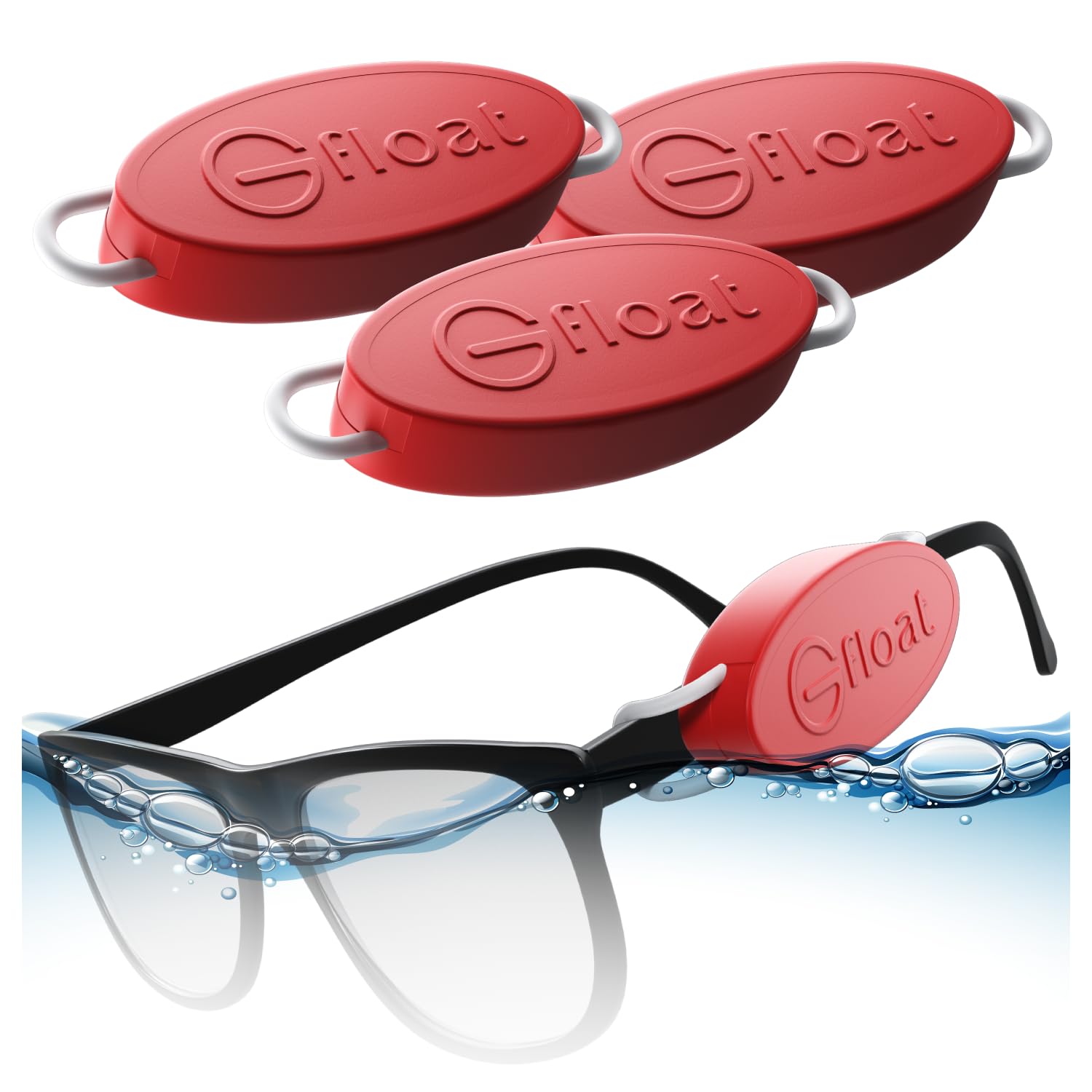 GFLOAT Floating Eyewear Retainer – Sunglasses &amp; Prescription Glasses Float, No Strap, Water Sports