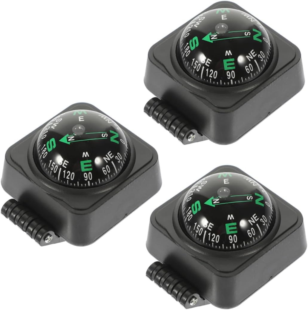 Holibanna 3pcs Adjustable Car Dashboard Compass Balls High Precision Automotive Navigation Compass for Outdoor Use on Cars Boats Motorcycles Small Vehicle Accessories