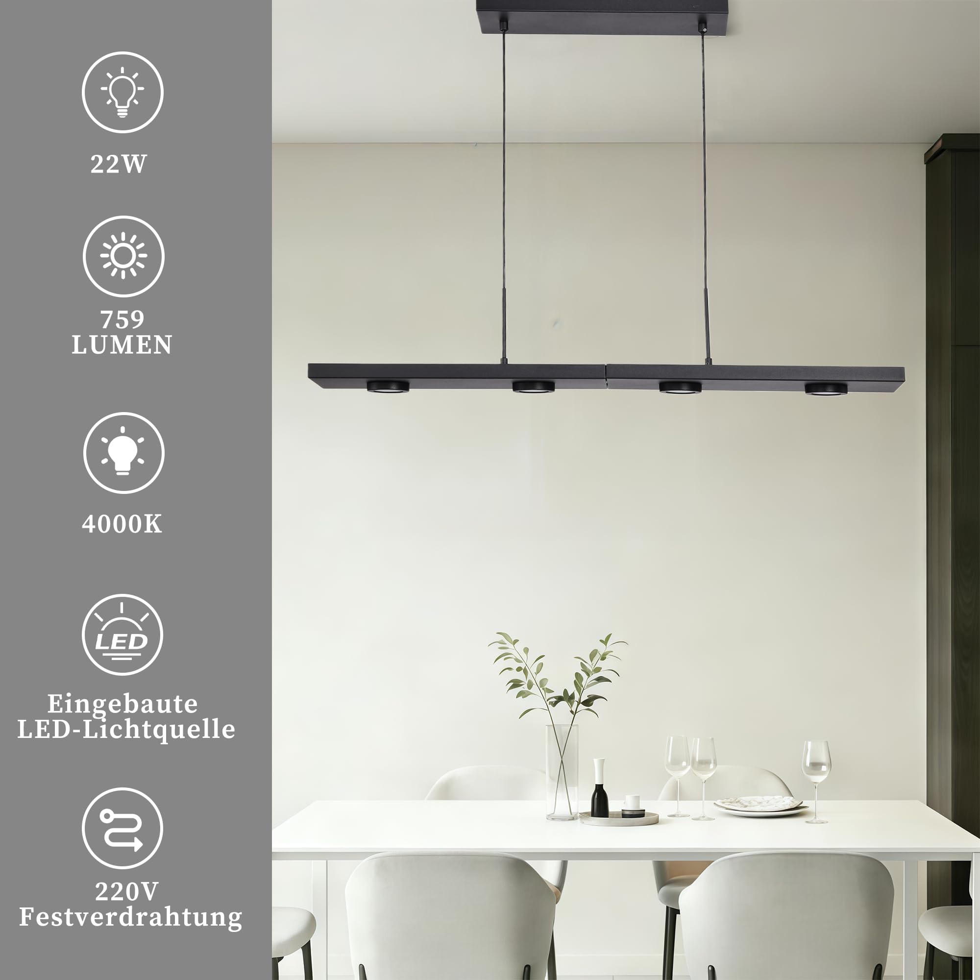 Alighting LED Lineare Pendelleuchte mit Integrierter LED 80 cm