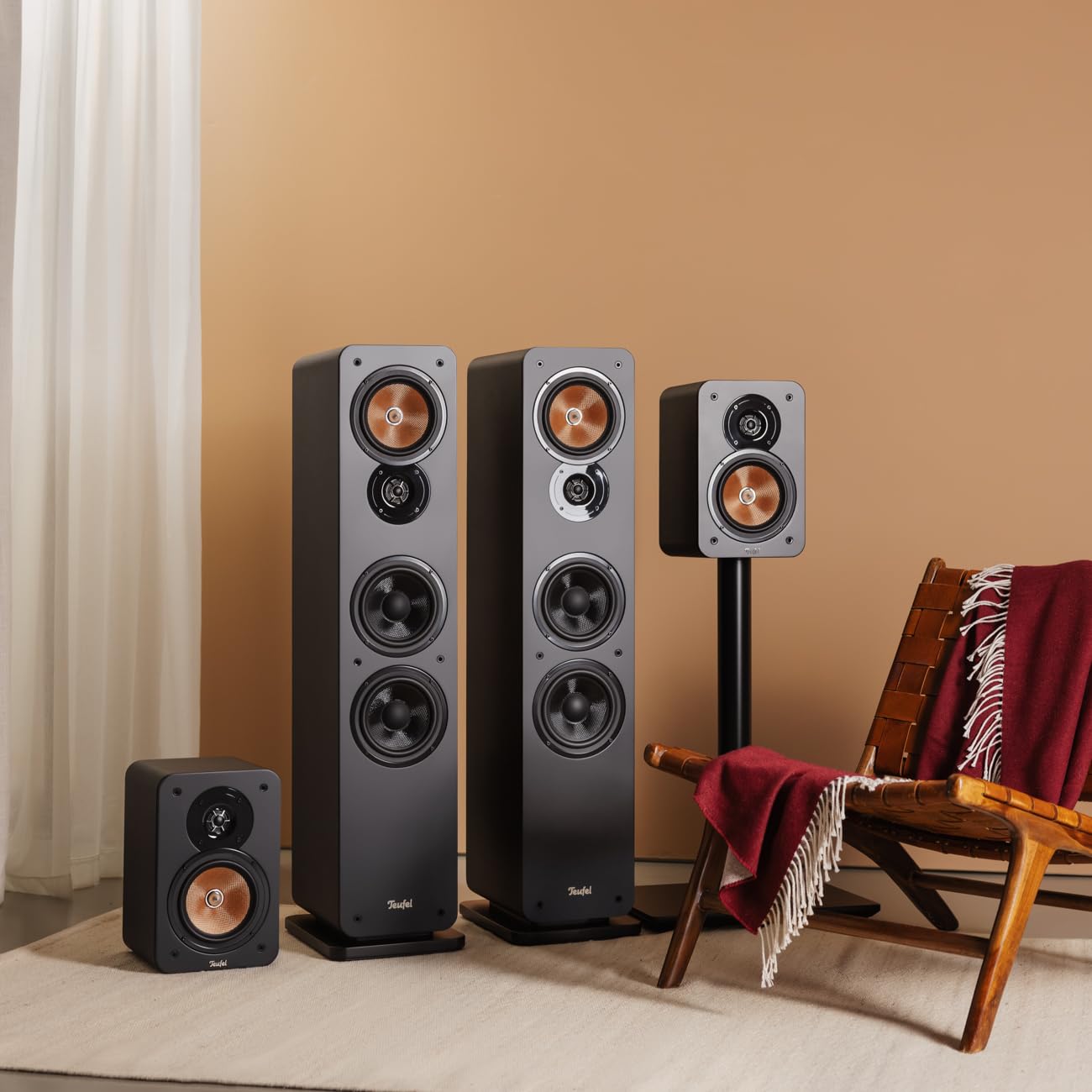 Teufel Ultima 40 Surround 5.1-Set, Sistema Audio Home Cinema Surround a 3 Vie con Subwoofer Potente, Bass Reflex, Espandibile, Nero