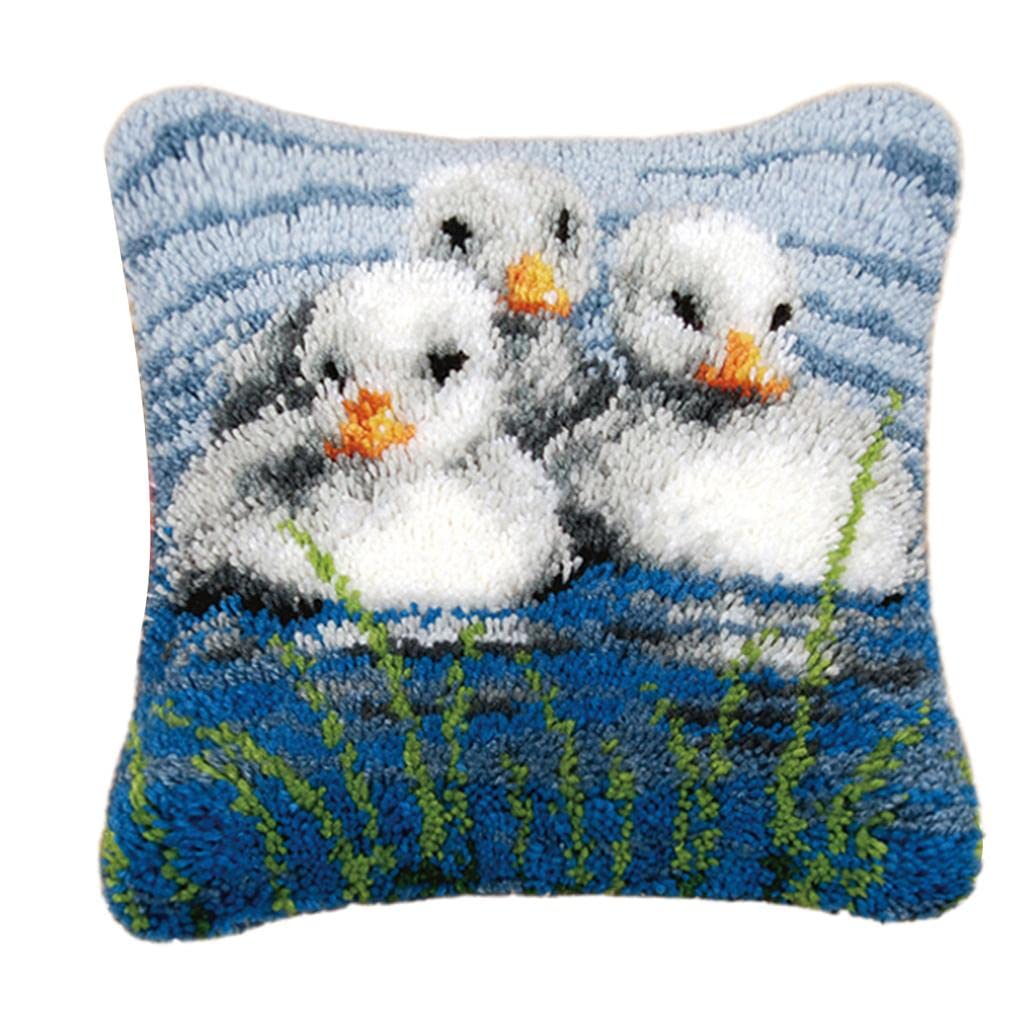 LOVIVER Kit di Cuscini con Gancio di Chiusura Fai-da- di Ganci di Chiusura con Artigianato per Tappetino per Cuscino Fa, Three Duck