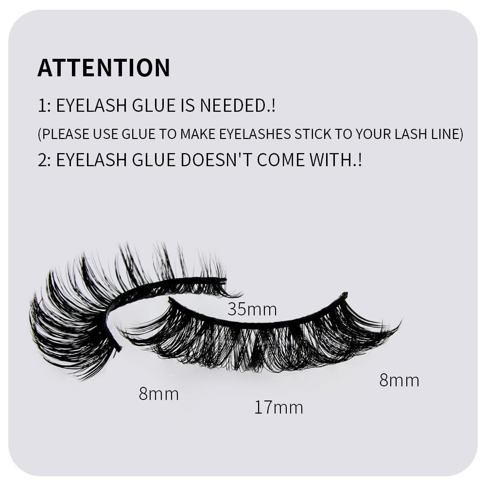 AKARA Ciglia Finte Naturali 7 Paia Russian Volume Ciglia Finte Russian Strip Ciglia Finte False Eyelashes Visone Artificiale Ciglia(Russian-R04)