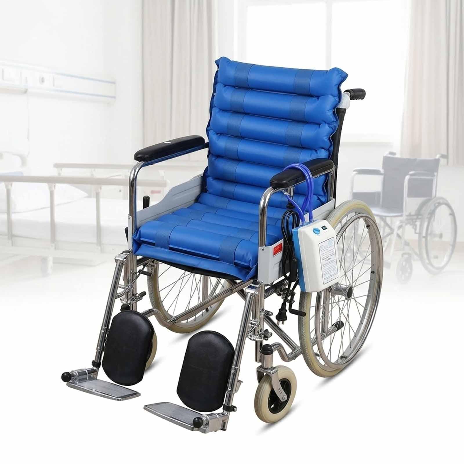 MObyat Cojín Asiento Inflable Eléctrico, Cojín Aire Presión Alterna con Bomba+11 Bandas Gas, Alivio Presión, para Silla De Ruedas, Previene Escaras En Encamados