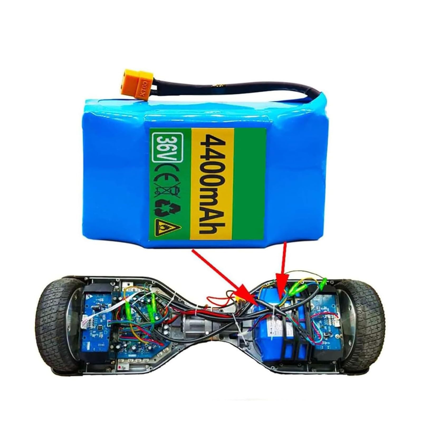 36V 4.4AH Akku Für Hoverboards 10S2P Wasserdichter Lithium-Ionen-Akku Integrierte Schutzplatine Für Elektrisches Selbstbalancierendes Scooter-Hoverboard-Einrad