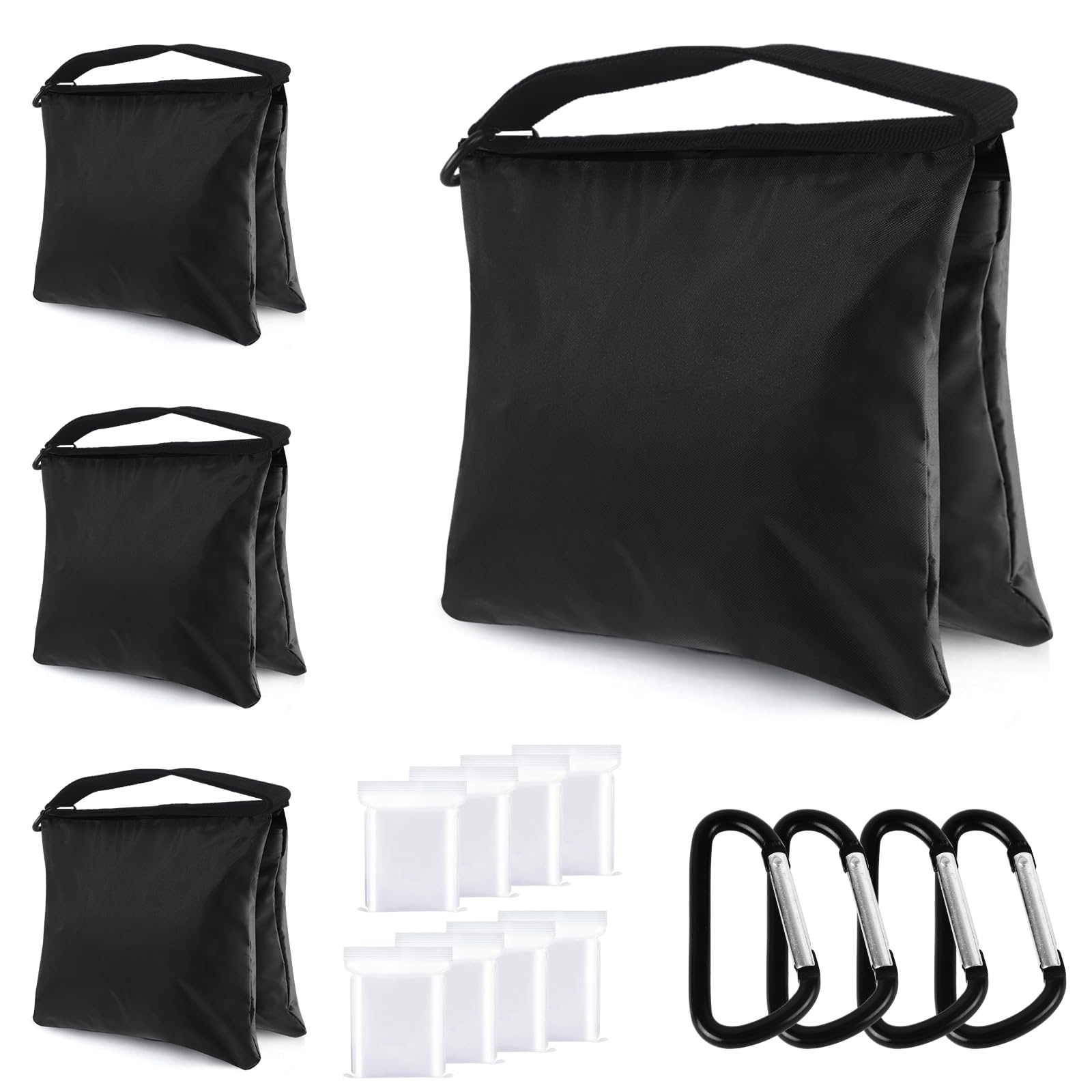 ABCCANOPY 4 Bolsas de Peso de Grado Industrial para Soporte de Estudio fotográfico, cenador, Patio Trasero, Patio al Aire Libre, Deportes, Hamaca, Clips adicionales