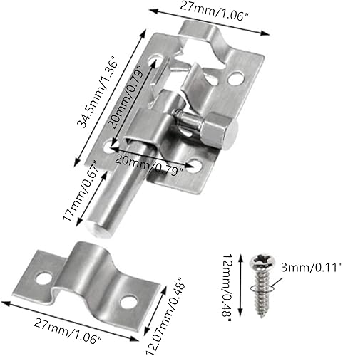 Miniatura 9 de LDEXIN Cerradura deslizante de seguridad para puerta, 6 unidades, perno de barril de 4 pulgadas3.937 in con acero sólido resistente para mantenerte