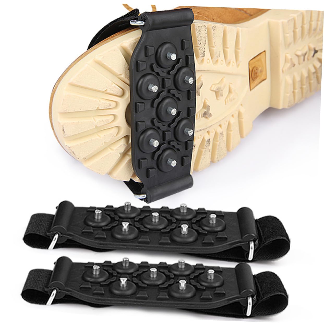 YARNOW copriscarpe per ramponi dito del piede pesca sul ghiaccio pinza nevicare scarpe x camminata scarpe camminata copriscarpe da alpinismo pinze per scarpe antiscivolo Black