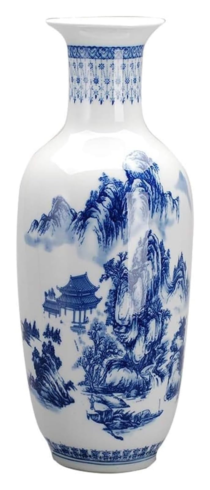 Vase Tabletop Classical Ceramic Scenery Simple for Ornaments Art Living Room Household Bedroom Office Table