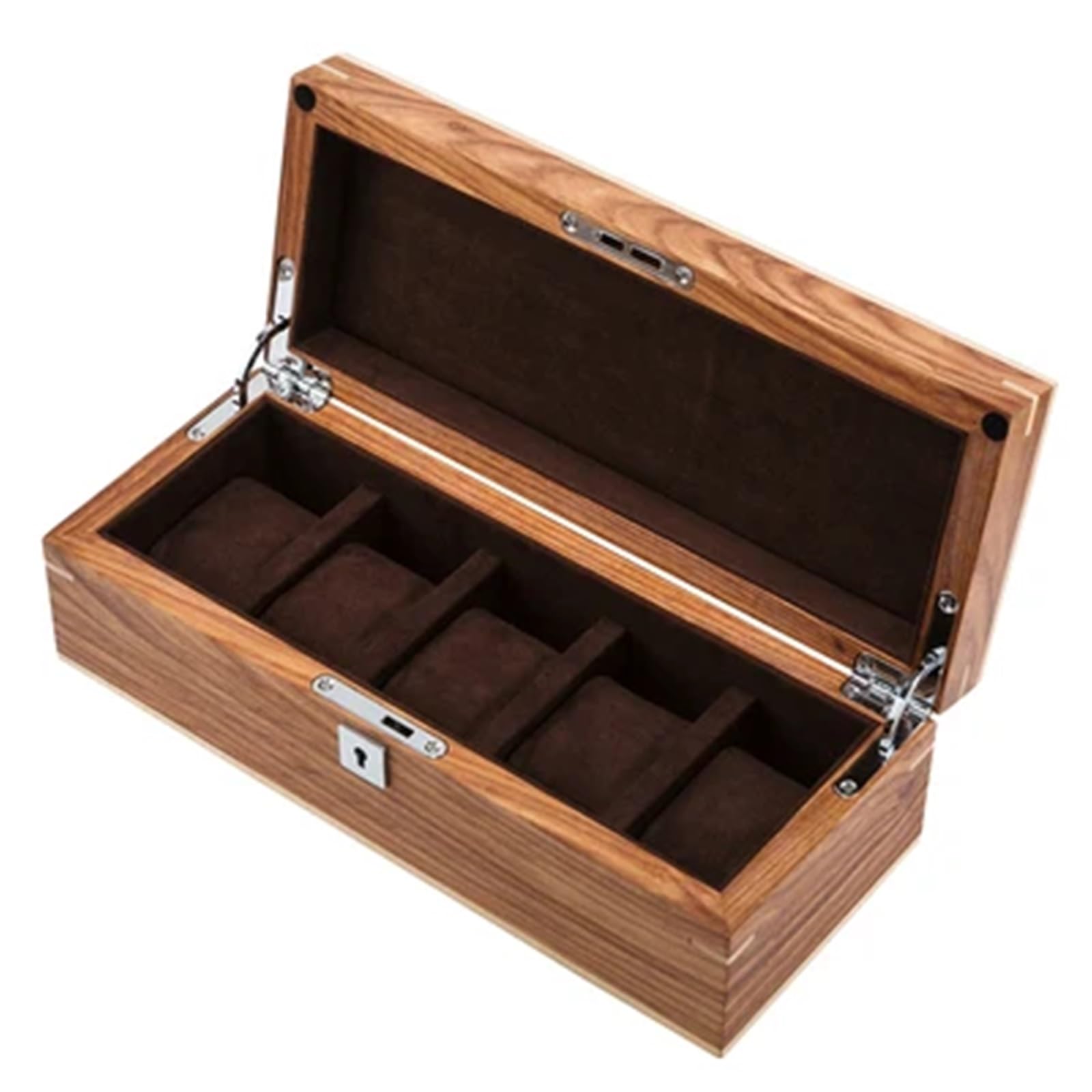 Caja De Relojes De Madera Maciza Cajas de almacenamiento for relojes madera maciza, organizador caja amarilla con cerradura, soporte for reloj