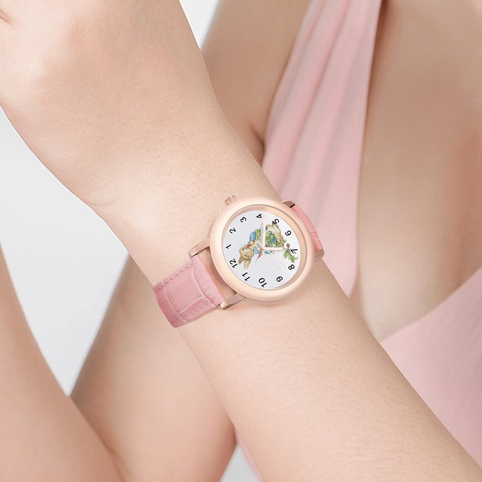 Amazon.co.jp: 腕時計 ピーターラビット 時計 レザーベルト 革 レザー
