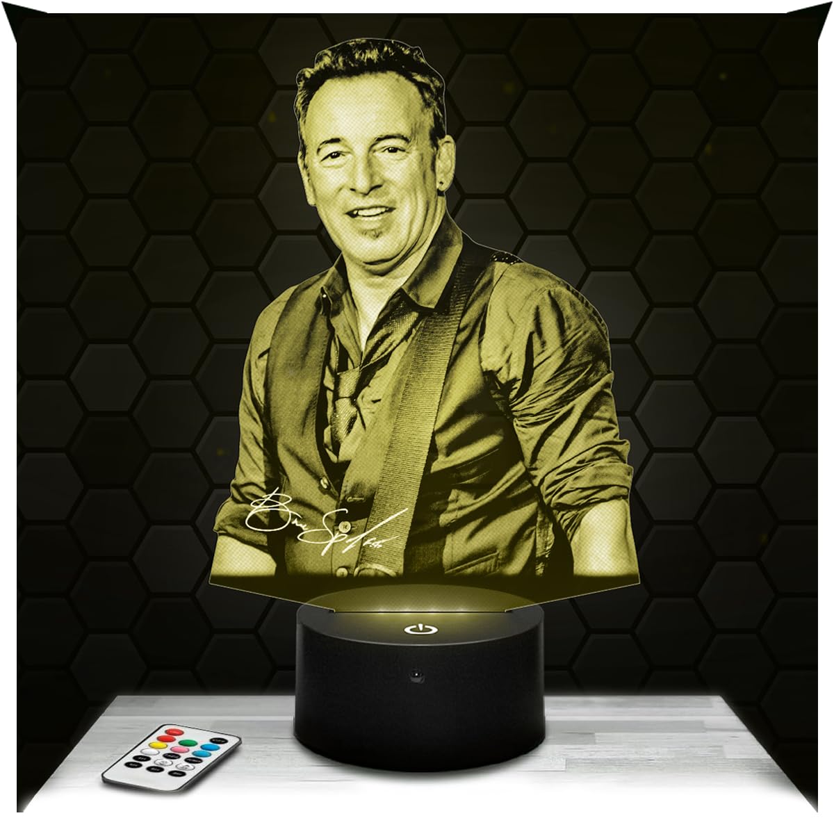 Lampephoto.fr - Springsteenteen 3D Lamp, Night Light 3D LED Illusion Lamp, American Rock Singer, Gift idea for Boys and Girls, Night Light for Children's or Adult's Bedroom, Gifts Merchandising
