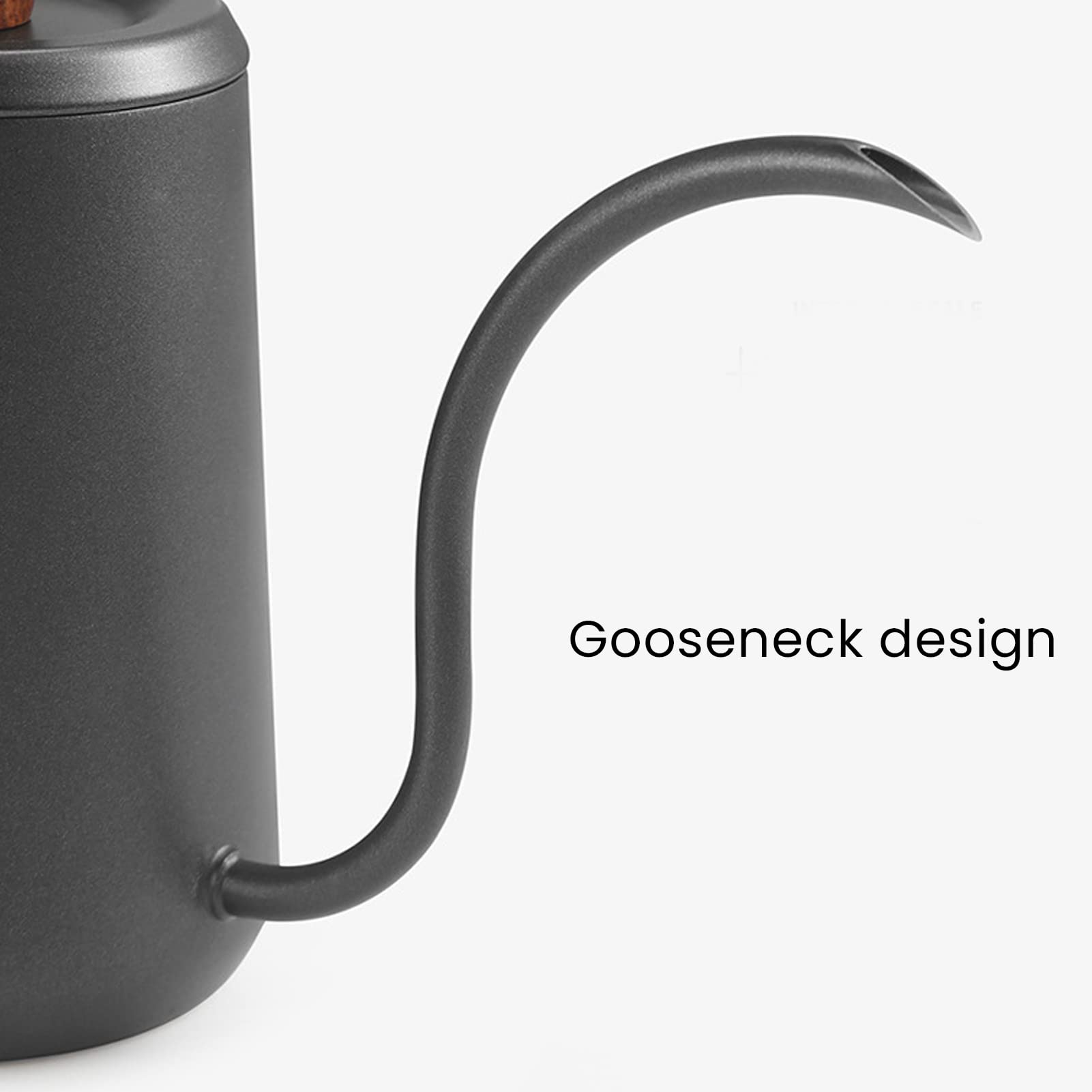 Kawiarka ze stali nierdzewnej Czajnik ze stali nierdzewnej 304 Food Grade Gooseneck Drewniany uchwyt Ergonomiczna konstrukcja Wlać Ekspres do kawy(350ML)