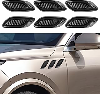 6PCS Glossy Black Decorative Car Side Air Vent Cover Trim Kit