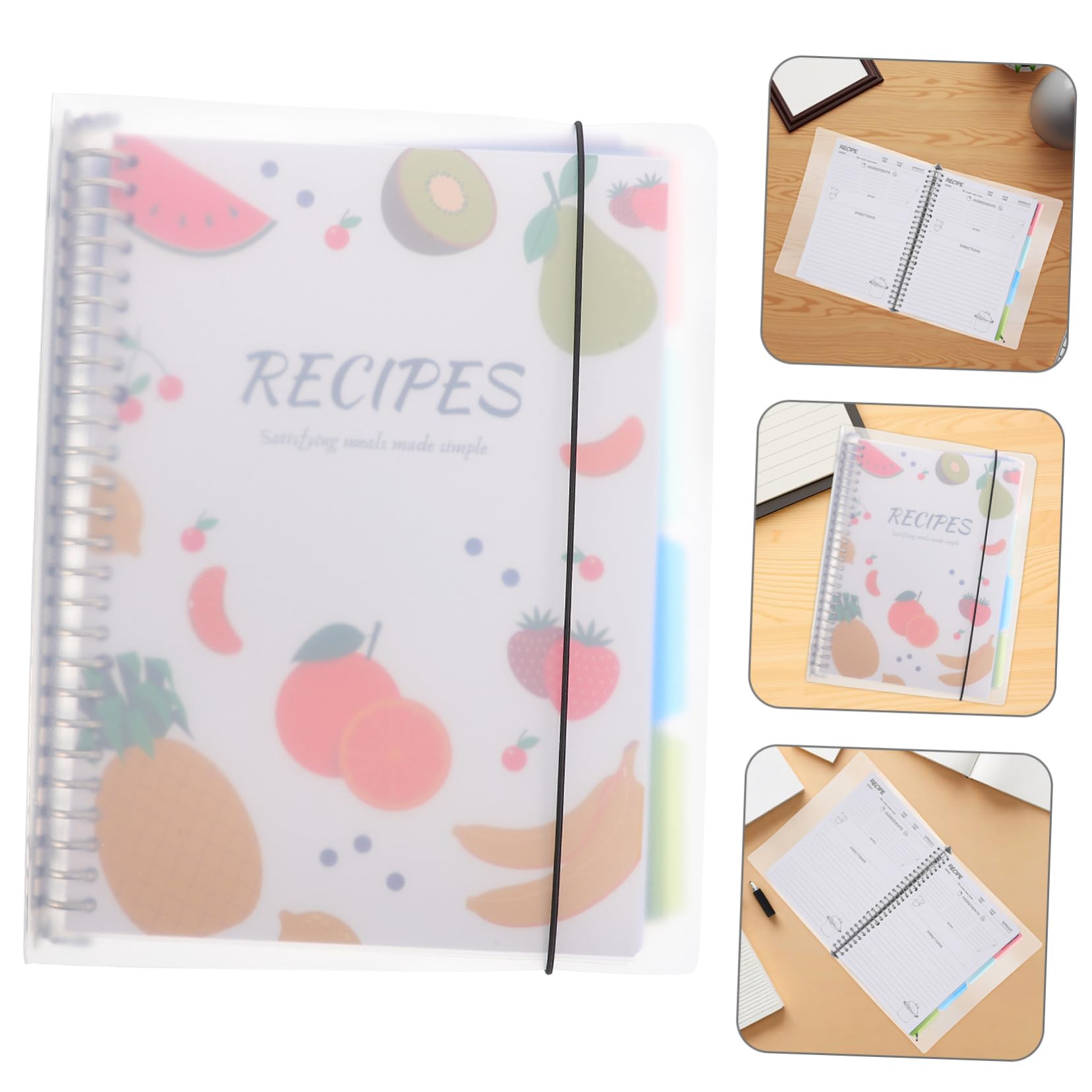 SHOWERORO Pianificatore Ricette Tascabile Multiuso Con Raccoglitore Resistente e Copertina Rigida Notebook Per Pianificazione Pasti e Note in Cucina Per Uso Quotidiano e Viaggi