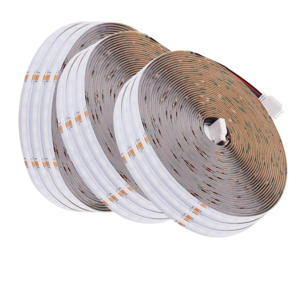 Tira de retroiluminación LED 10M 24V 672LEDs COB RGBWW flexible y autoadhesiva 2