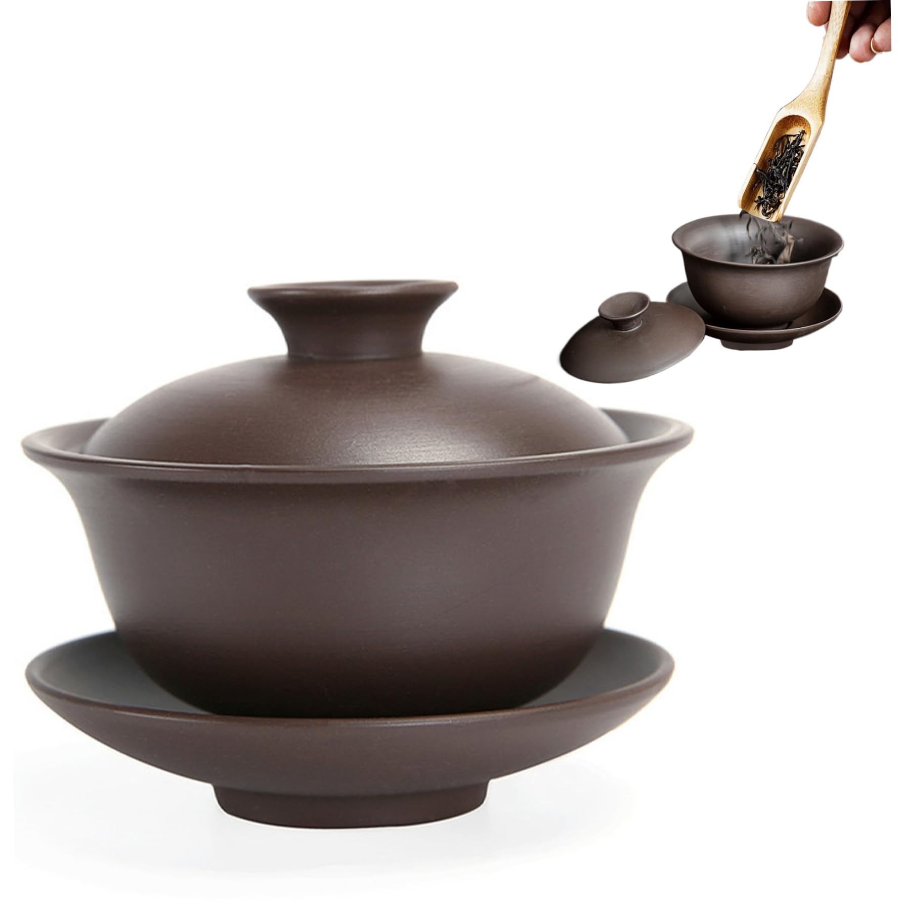 Gaiwan tasse à thé chinoise argile violette Zisha avec couvercle bol Kungfu