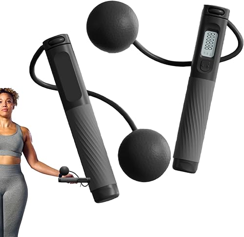 Miniatura 7 de Cuerda de saltar cuerda de saltar de velocidad con peso para fitness con pantalla de contador digital, equipo de salto profesional para ejercicio