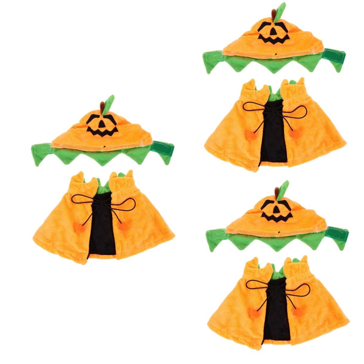 BESPORTBLE 3 Set Mantello Per Animali Domestici Mantello Di Halloween Per Animali Domestici Vestito Jack-o- Lanterna Per Costume Da Zucca Di Halloween Per Gatti Peluche