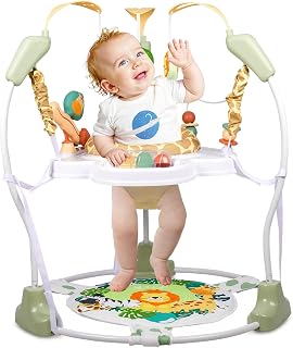 Baby Activity Center, 3-in-1 Grow-with-Me Baby Jumper Seat, 360° Rotating Play Seat with Interactive Toys, Music & Lights, 3 Adjustable Heights for Babies 6+ Months