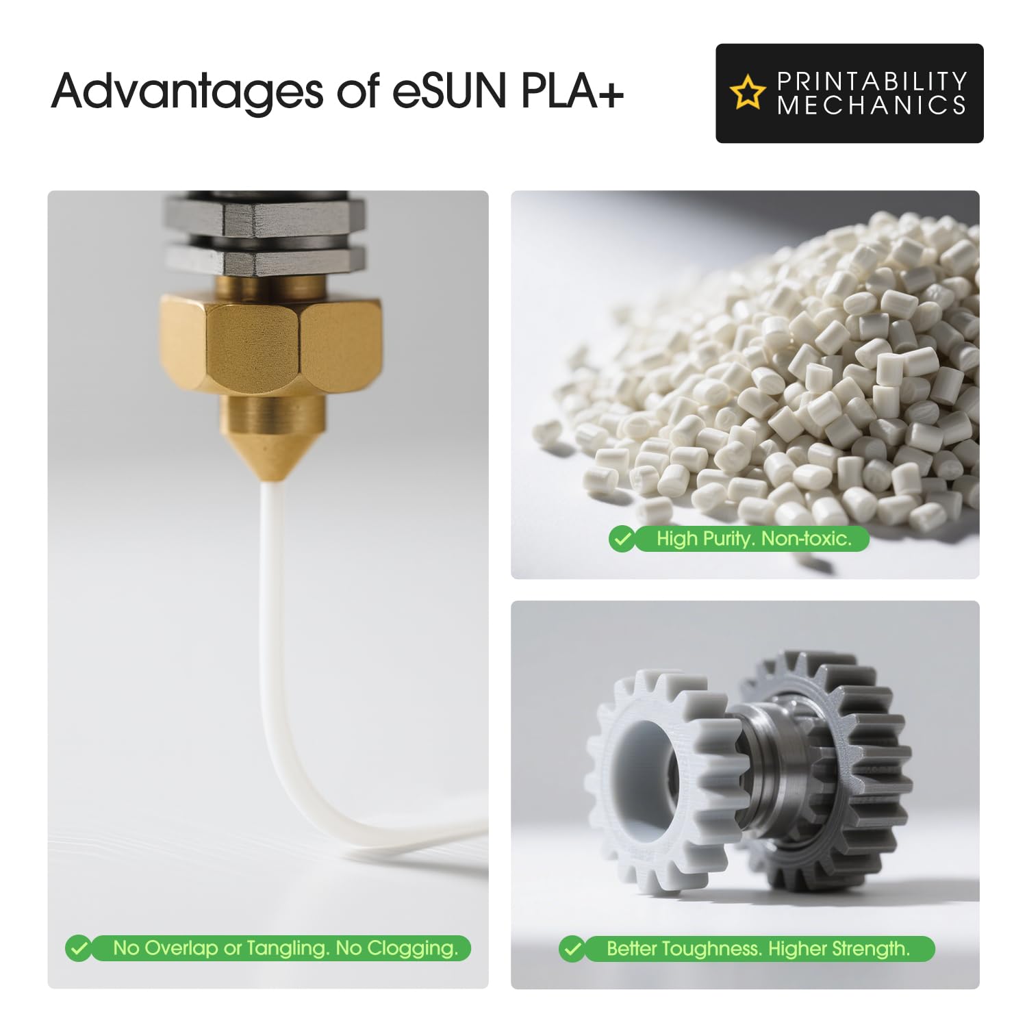 eSUN PLA+ Refill Filamento di ricarica 1,75 mm 4kg Bianco Osso | Filamento ecologico senza bobina per eSpool. Riduci gli sprechi di plastica mantenendo un'elevata precisione di stampa.