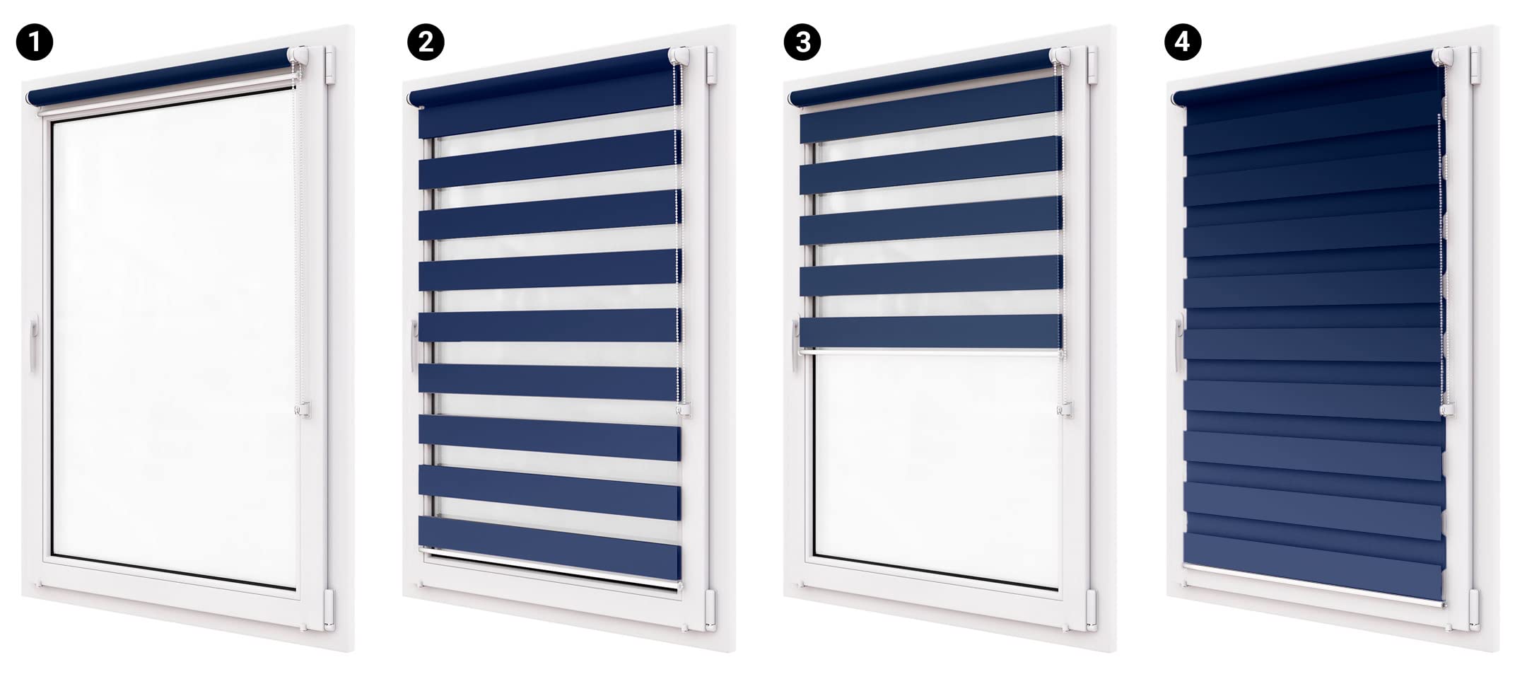 Doppelrollo ohne Bohren, 64x220 cm Stoffgröße, Duo Rollo Klemmfix, Easyfix, lichtdurchlässig und verdunkelnd, Day&Night, Klemmrollo Sonnenschutzrollo Fensterrollo für Fenster & Türen