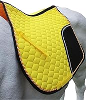 Vista 2 de CHALLENGER Caballo Inglés Saddle Pad All Purpose Algodón Acolchado Trail Sillín Amarillo 72133