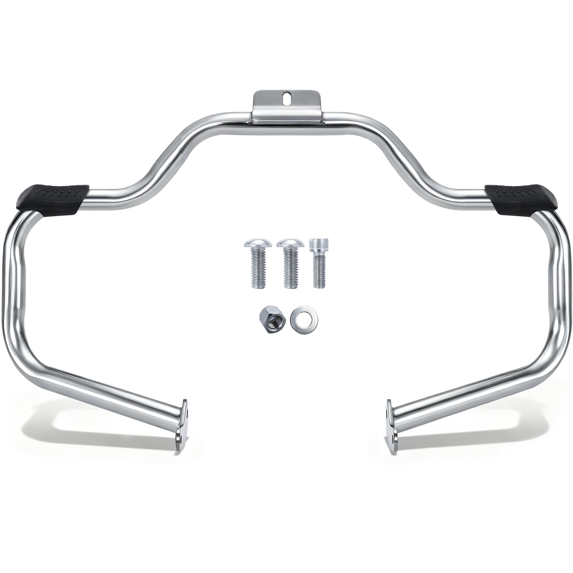 MoKitDora Softail Engine Guard Highway Mustache Crash Bar 1.25" Fat for 2000-2017 Harley FL Heritage Classic Deluxe Fat Boy FLSTF Models, Chrome