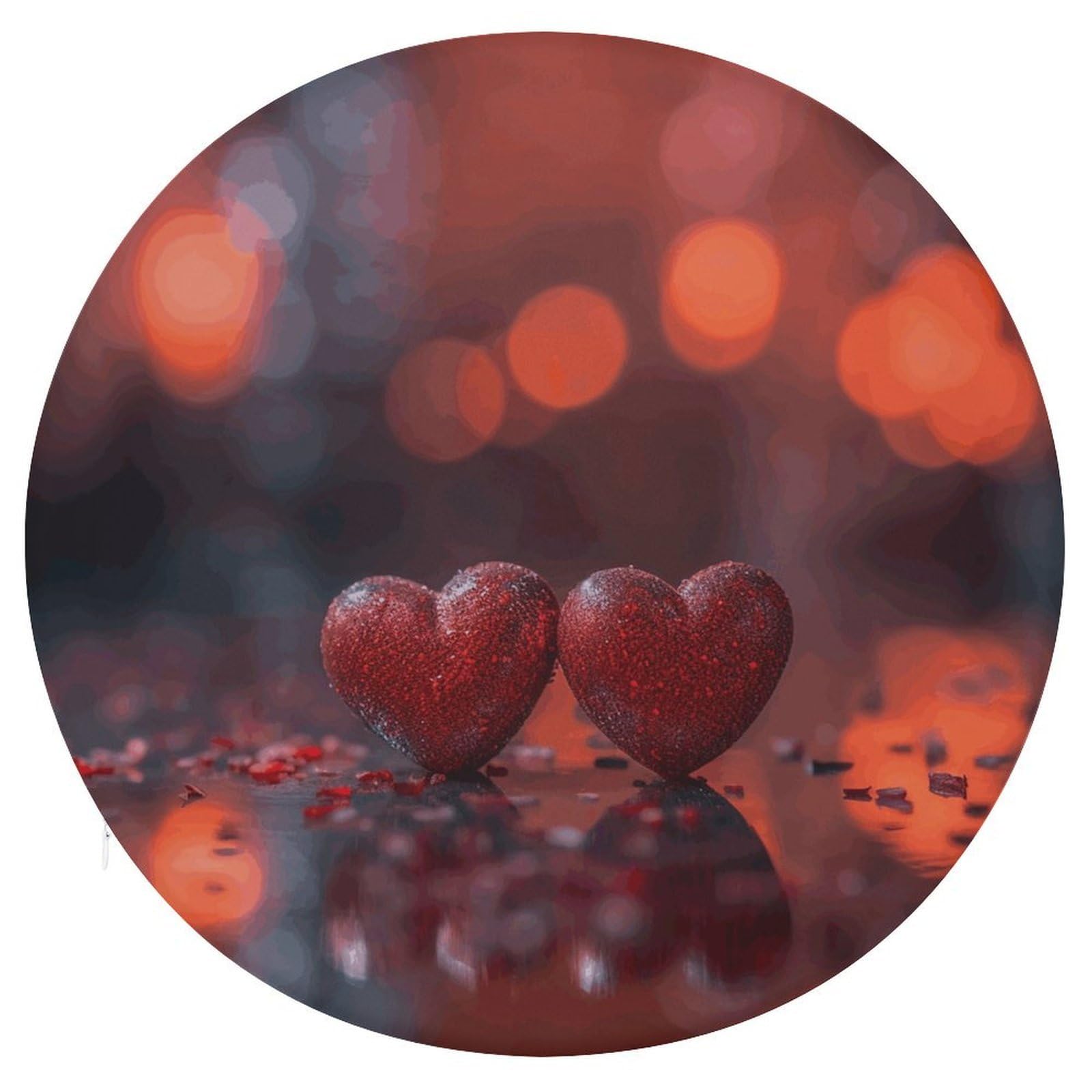 Wsoihfec Style Many Heart Shapes Seat Cushion Round Chair Pad