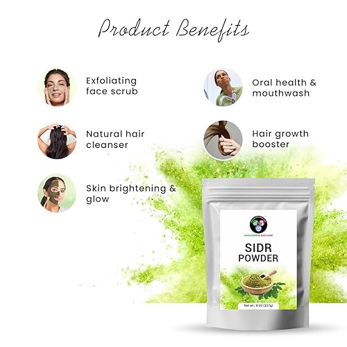 Miniatura 4 de ABC Sidr Polvo para cabello y piel, hojas Sidr seleccionadas a mano, 8.01 oz (paquete de 1)