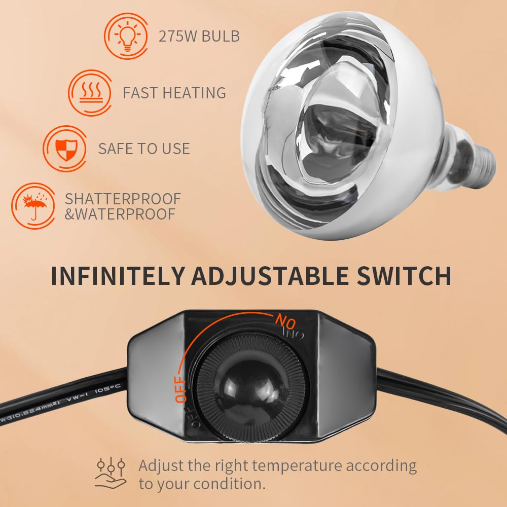 DUEBEL Speisenwärmer Elektrisch Lampe – Warmhaltelampen für Speisen, Perfekte Gastro Wärmelampe für Buffet & Catering | Ideal für Restaurants, Feste & Imbissstände